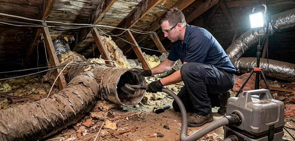 Storm-Damaged Attic Duct Cleaning in Vineland